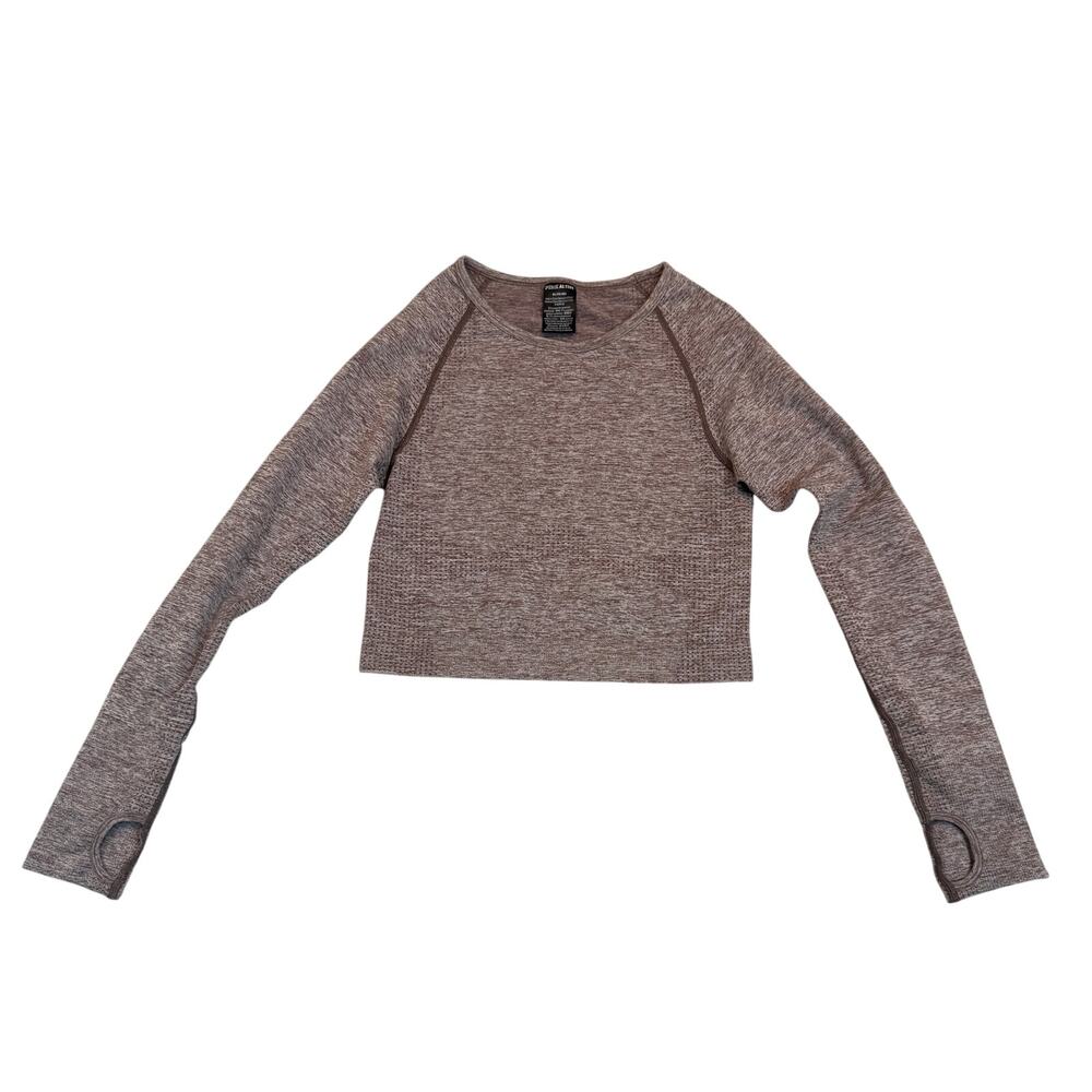 Pink Active Womens Size Medium Workout Longsleeve Crop Top Crossfit Yoga